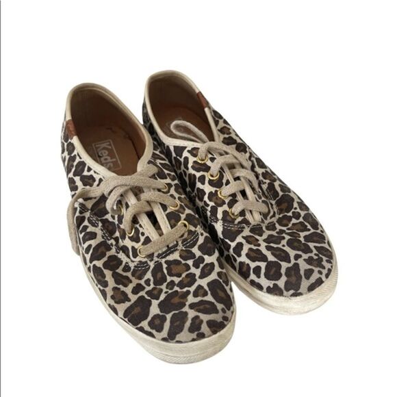 Keds Leopard Lace Up Sneakers Women 5.5 - Picture 1 of 7